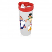 Термокружка пластиковая, двухцветная 500 мл Карлсон, белый/красный