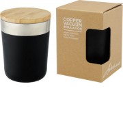 Lagan Кружка с медной вакуумной изоляцией объемом 300 мл и бамбуковой крышкой, черный