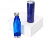 Подарочный набор из термокружки и бутылки Water cross, синий