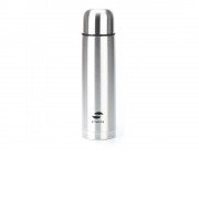 Термос Stinger с чехлом, 1 л, узкий, сталь/кожзаменитель, с чехлом, серебристый, 8,6 х 8,6 х 31,4 см