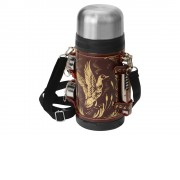 Термос в чехле, 1,2л, бордовая кожа