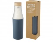 Hulan Бутылка объемом 540 мл с вакуумной изоляцией из меди и бамбуковой крышкой, синий