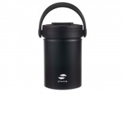 Термос ланч-бокс Stinger, 1,7 л, широкий, сталь, чёрный, три контейнера, 16,1 x 14,9 x 21,5