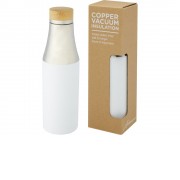 Hulan Бутылка объемом 540 мл с вакуумной изоляцией из меди и бамбуковой крышкой, белый