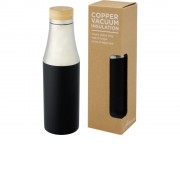 Hulan Бутылка объемом 540 мл с вакуумной изоляцией из меди и бамбуковой крышкой, черный