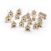 Елочная гирлянда с лампочками Зимняя сказка деревянная