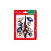 Новогоднее подвесное украшение Красивый набор из стекла, набор из 9 шт / 12*3*3, 5*25*5см