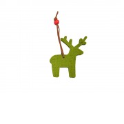 Войлочное рождественское украшение Северный олень, зеленое яблоко