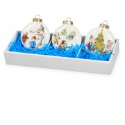 Набор игрушек Медальон Новогодние забавы в подарочной коробке, 3 шт.