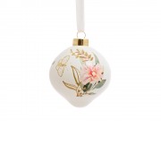 Стеклянный шар Цветочный бум (белый)