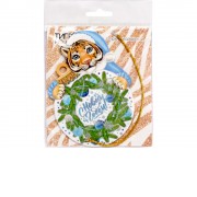 Новогоднее подвесное украшение Тигр на удачу из картона с предсказанием под скретч слоем / 7,3x10,4x0,2см