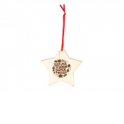 Деревянное новогоднее украшение JINGLE, звезда, натуральный