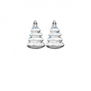 Новогоднее подвесное украшение Ёлочки в серебре из полистирола, набор из 2 шт / 8,6x5,8x3,2см