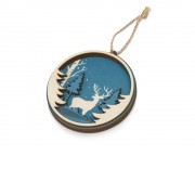 Подвеска деревянная многослойная Рождественская встреча