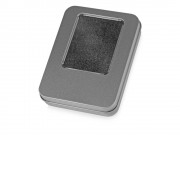 Подарочная коробка для флеш-карт Сиам, серебристый