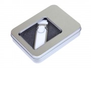 Металлическая коробочка G04 серебряного цвета с прозрачным окошком