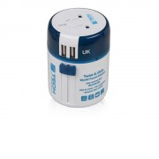 Адаптер с 2-умя USB-портами для зарядки Travel Blue Twist & Slide Adaptor голубой/белый
