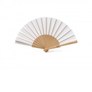Деревянный веер MILOS, натуральный/белый