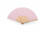 Веер CALESA с деревянными вставками и тканью из полиэстера, светло-розовый