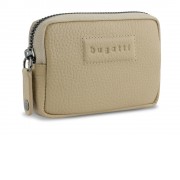 Ключница BUGATTI Elsa, с защитой данных RFID, песочного цвета, воловья кожа/полиэстер, 11х2х7 см