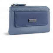 Ключница BUGATTI Sina, голубая, воловья кожа/полиэстер, 13х1,5х7 см