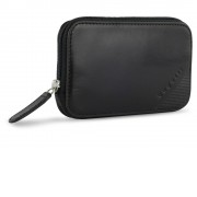 Ключница BUGATTI Nobile, чёрная, воловья кожа/полиэстер, 11,5х1,5х7 см