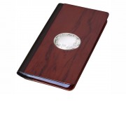 Визитница Престижный клиент, бургунди/серебристый