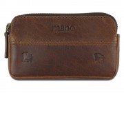 Ключница Mano Don Leon, натуральная кожа в коричневом цвете, 12 х 7 см