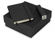 Подарочный набор To go с блокнотом и зарядным устройством, черный