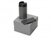 Подарочный набор Full Jar с внешним аккумулятором и термокружкой, серый