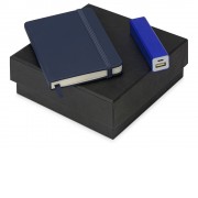 Подарочный набор To go с блокнотом и зарядным устройством, синий