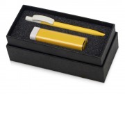 Подарочный набор White top с ручкой и зарядным устройством, желтый