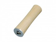 PB_wood2 Универсальное зарядное устройство power bank круглой формы. 2200MAH. Белый