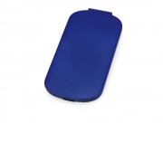 Портативное зарядное устройство Pin на 4000 mAh с большой площадью нанесения и клипом для крепления к одежде или сумке, синий