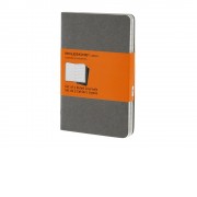 Записная книжка Moleskine Cahier (в линейку, 3 шт.), Pocket (9х14см), серый