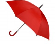Зонт-трость полуавтоматический с прорезиненной ручкой, красный