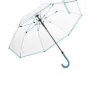 Зонт-трость 7112 Pure с прозрачным куполом, полуавтомат, прозрачный/бирюзовый