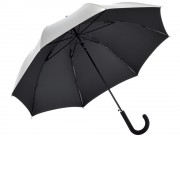 Зонт-трость 7119 Double silver, полуавтомат, серебристый/черный