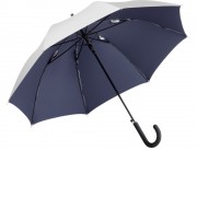Зонт-трость 7119 Double silver, полуавтомат, серебристый/темно-синий