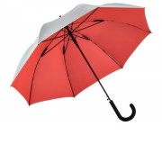 Зонт-трость 7119 Double silver, полуавтомат, серебристый/красный