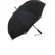 Зонт-трость 7571 Safebrella с фонариком и светоотражающими элементами, полуавтомат, черный