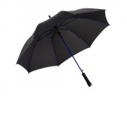 Зонт-трость 1084 Colorline с цветными спицами и куполом из переработанного пластика, черный/синий