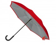 Зонт-трость наоборот Inversa, полуавтомат, красный/серый